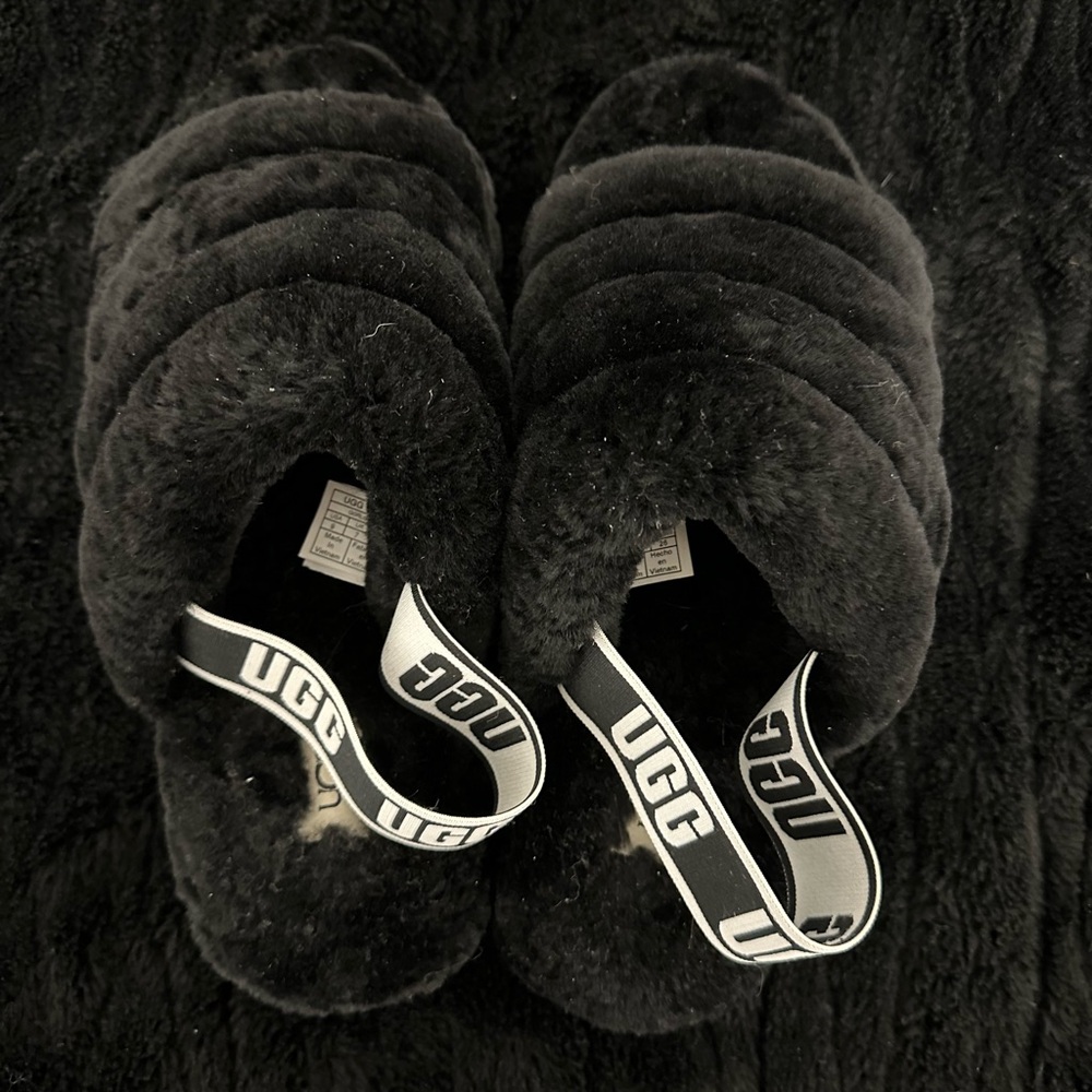 Black UGG slippers